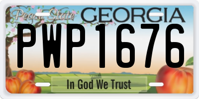 GA license plate PWP1676