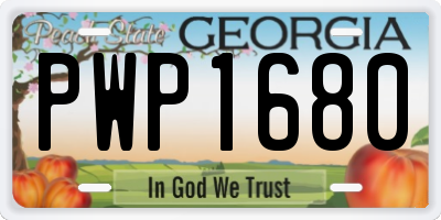 GA license plate PWP1680