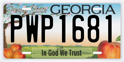 GA license plate PWP1681