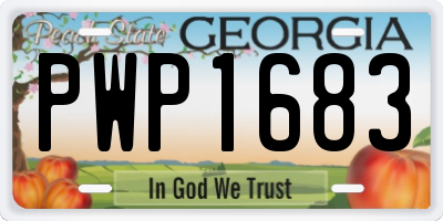 GA license plate PWP1683