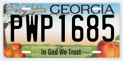 GA license plate PWP1685