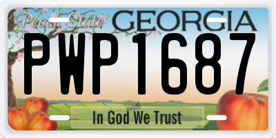 GA license plate PWP1687