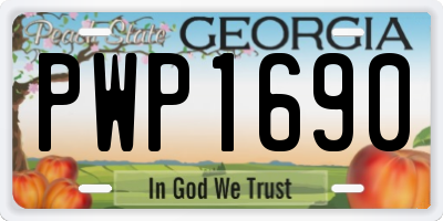 GA license plate PWP1690