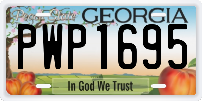 GA license plate PWP1695