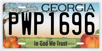 GA license plate PWP1696