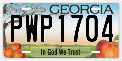 GA license plate PWP1704