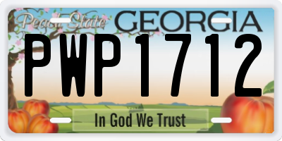 GA license plate PWP1712