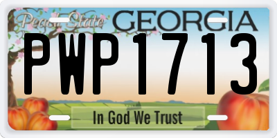 GA license plate PWP1713