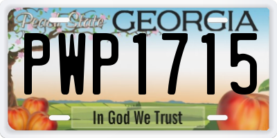 GA license plate PWP1715
