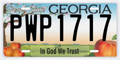GA license plate PWP1717