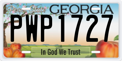 GA license plate PWP1727