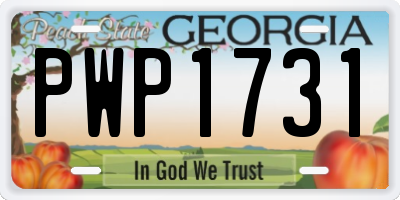 GA license plate PWP1731