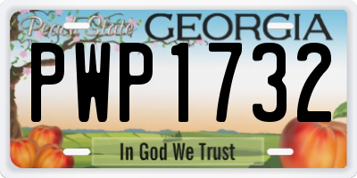 GA license plate PWP1732