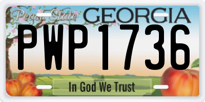 GA license plate PWP1736