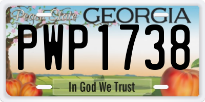 GA license plate PWP1738