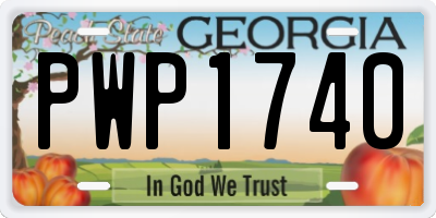 GA license plate PWP1740