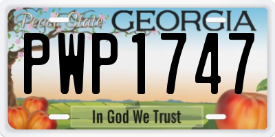 GA license plate PWP1747