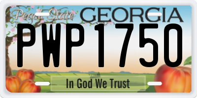 GA license plate PWP1750