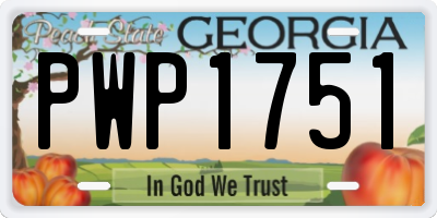 GA license plate PWP1751