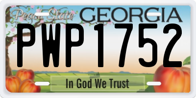 GA license plate PWP1752