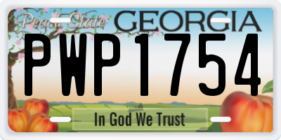 GA license plate PWP1754