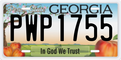 GA license plate PWP1755