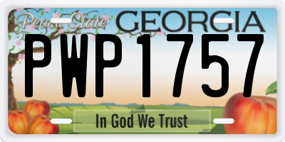 GA license plate PWP1757