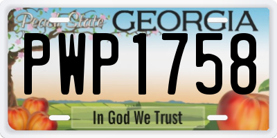 GA license plate PWP1758