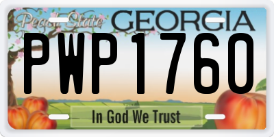 GA license plate PWP1760