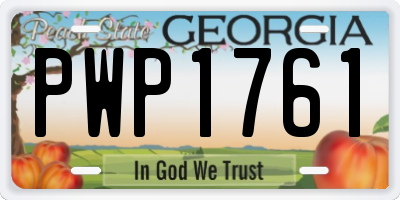 GA license plate PWP1761