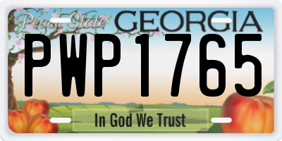 GA license plate PWP1765