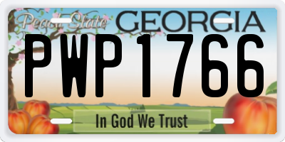 GA license plate PWP1766