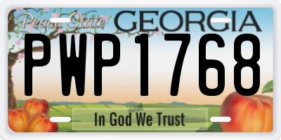 GA license plate PWP1768