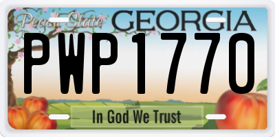 GA license plate PWP1770