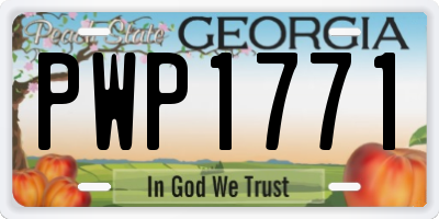 GA license plate PWP1771