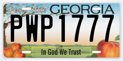 GA license plate PWP1777