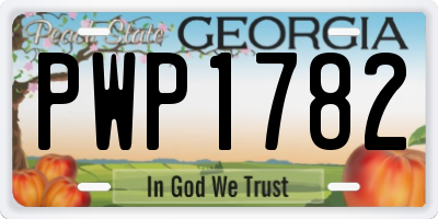 GA license plate PWP1782
