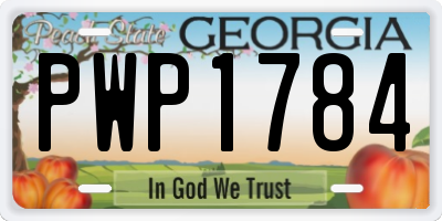GA license plate PWP1784