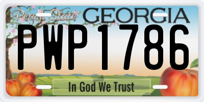 GA license plate PWP1786