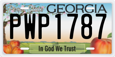 GA license plate PWP1787