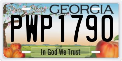 GA license plate PWP1790