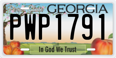GA license plate PWP1791
