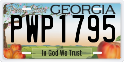 GA license plate PWP1795