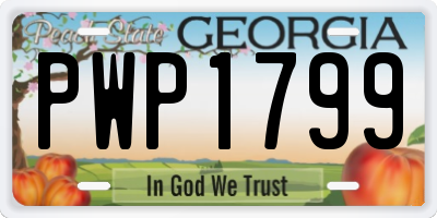 GA license plate PWP1799