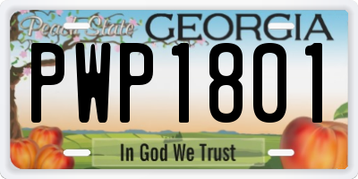GA license plate PWP1801