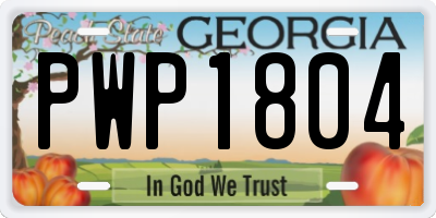 GA license plate PWP1804