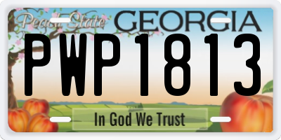 GA license plate PWP1813