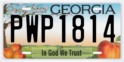GA license plate PWP1814