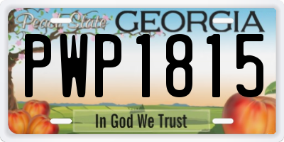 GA license plate PWP1815