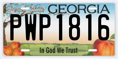 GA license plate PWP1816